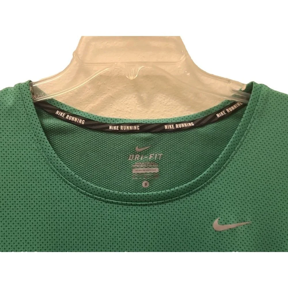 Nike Dri-fit Apple Green Pullover Long Sleeve Running Top Women Small EUC 849883